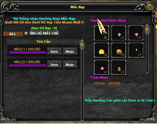 Mốc nạp tổng